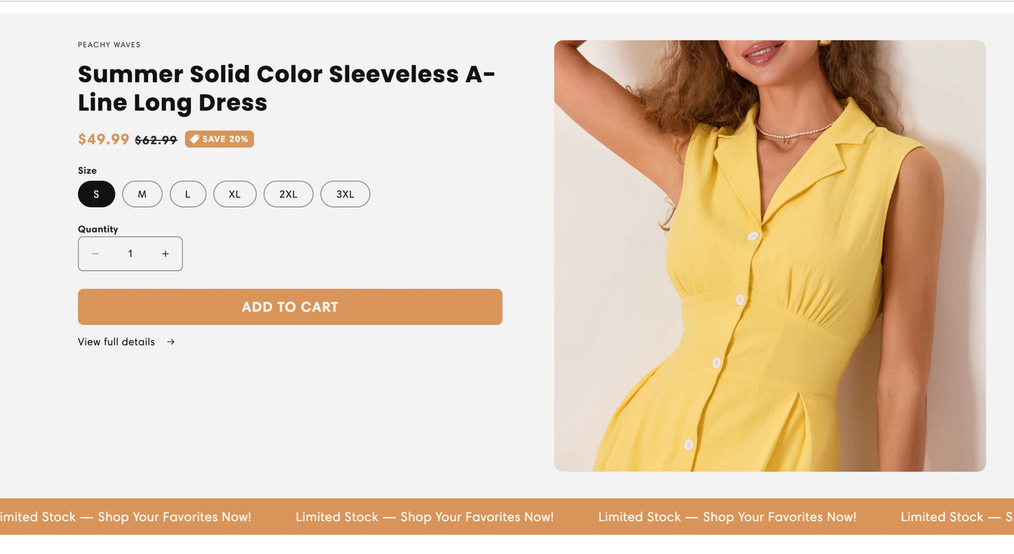 Pfirsichfarbene Wellen | Startbereiter Shop für elegante Sommerkleider und Damenbekleidung mit Premium-Thema
