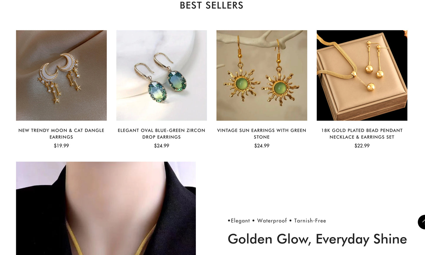 Startbereiter Shopify-Shop für eleganten Schmuck | Jeweliya (Standarddesign | Mehrere Produkte)