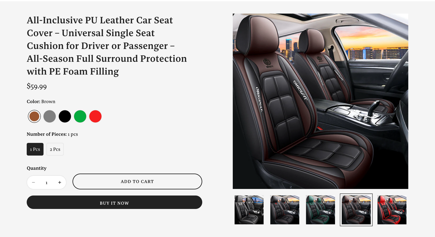 Startbereiter Autozubehör-Shop | Website für Autositzbezüge mit mehreren Produkten und Standardthemen | Cover Cruze