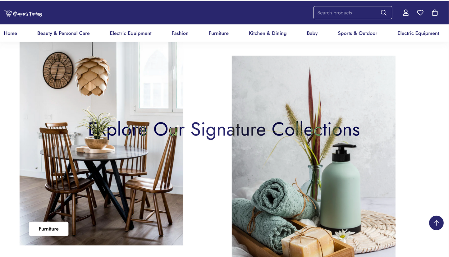 Shoppers Fantasy | Startbereiter Shopify-Shop mit mehreren Produkten | Standarddesign | Shop für allgemeine Produkte