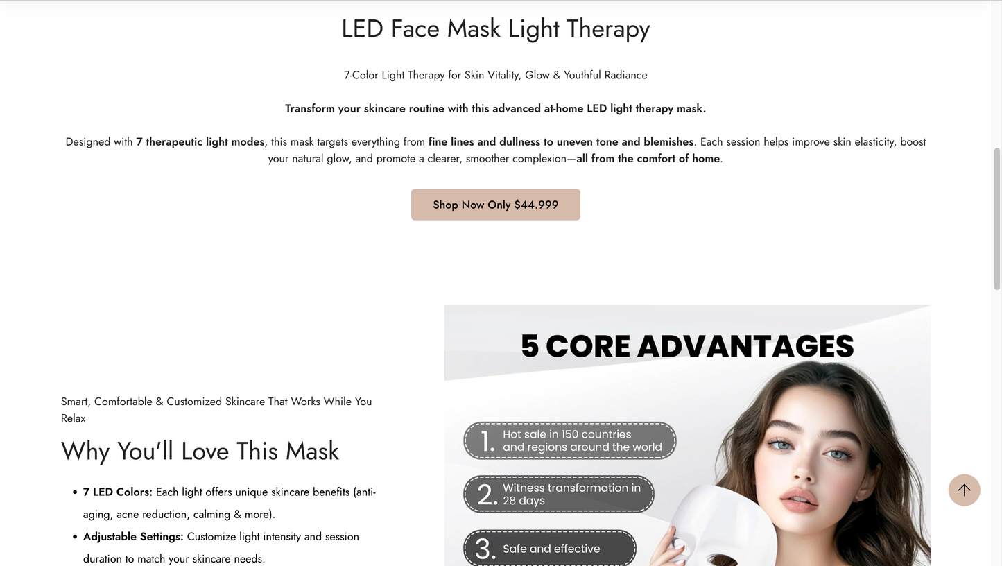 FaceLumin | Ready-to-Launch Red Light Therapy Single Product Store
