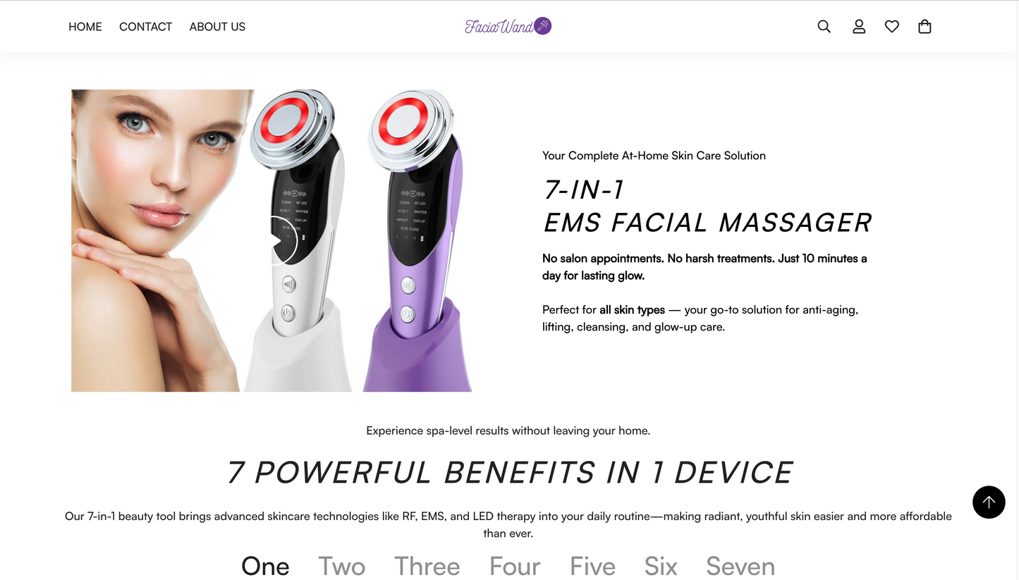 Facia Wand | Ready-to-Launch Beauty Tool Single Product Store