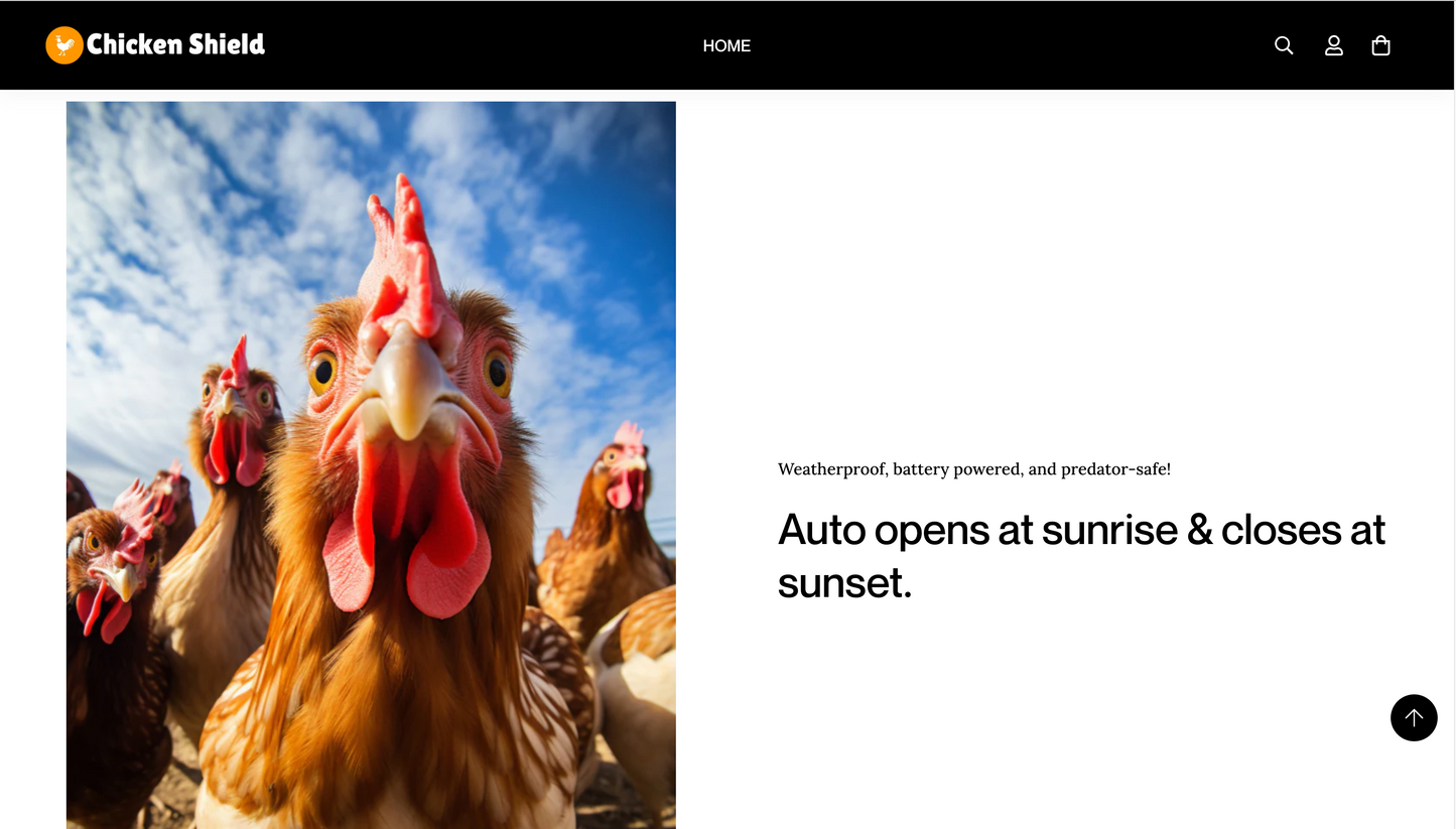 Chicken Shield | Ready-to-Launch Single Product Store for Automatic Chicken Coop Door