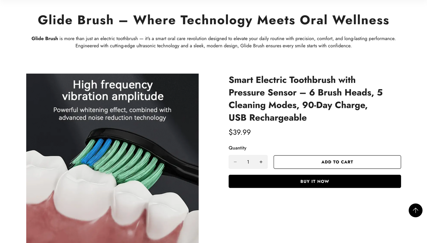 Glide Brush | Ready-to-Launch Single Product Store for Smart Electric Toothbrush