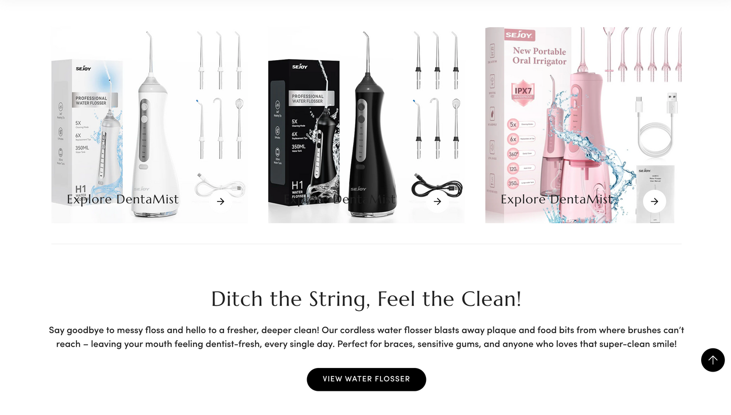DenataMist | Ready-to-Launch Dental Water Flosser Single Product Store