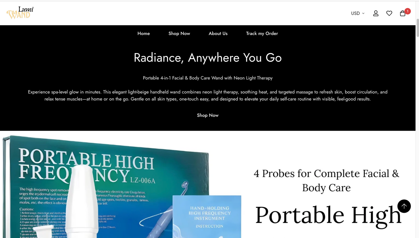 LumiWand | Ready-to-Launch Single Product Store for Skin Care Product