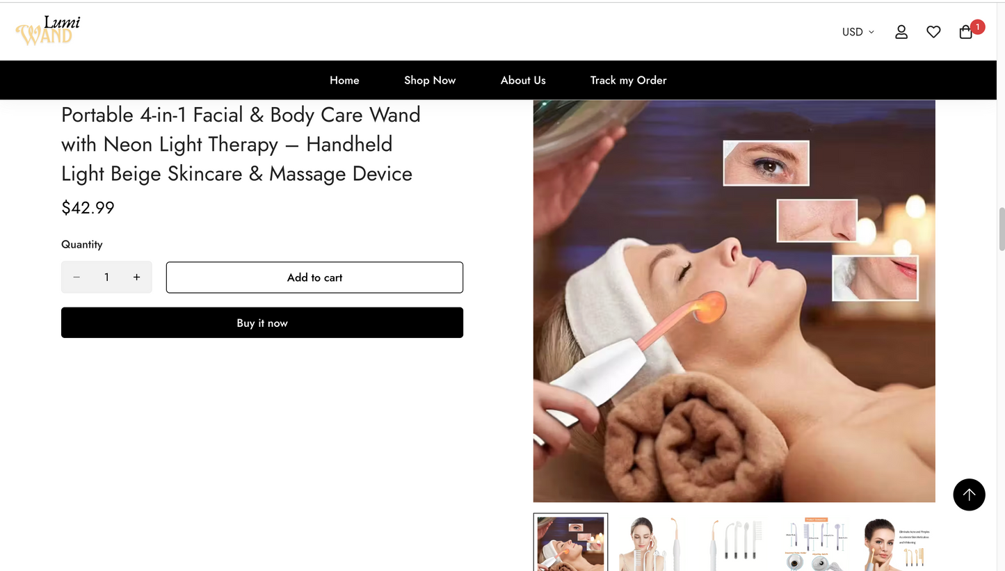 LumiWand | Ready-to-Launch Single Product Store for Skin Care Product