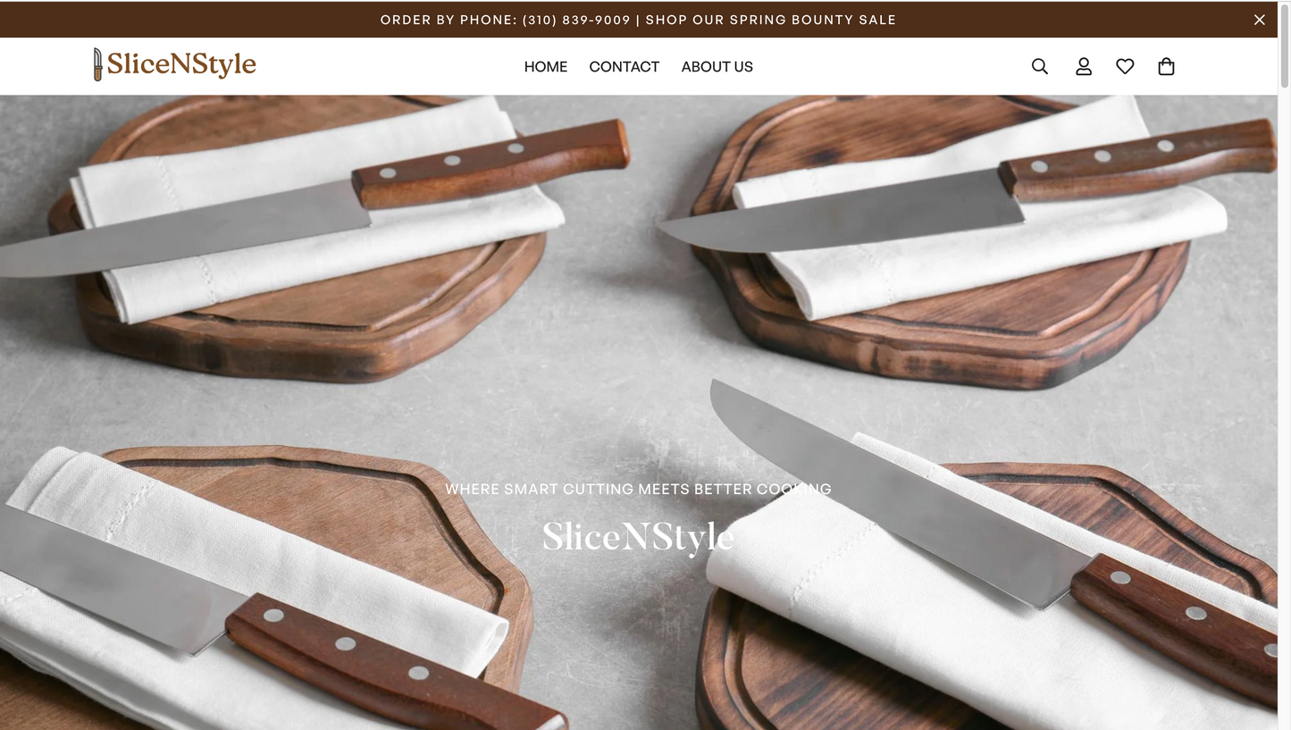 SliceNStyle | Ready-to-Launch Shopify Store for Kitchenware/ Knife Set