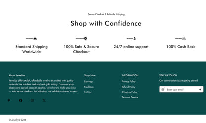 Startbereiter Shopify-Shop für eleganten Schmuck | Jeweliya (Standarddesign | Mehrere Produkte)