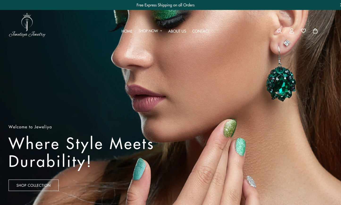Startbereiter Shopify-Shop für eleganten Schmuck | Jeweliya (Standarddesign | Mehrere Produkte)