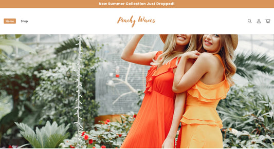 Pfirsichfarbene Wellen | Startbereiter Shop für elegante Sommerkleider und Damenbekleidung mit Premium-Thema