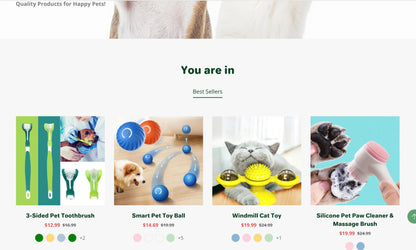 Pet's Path | Startbereiter E-Commerce-Shop für Haustiere und Lifestyle mit mehreren Produkten und Standardthema