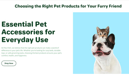 Pet's Path | Startbereiter E-Commerce-Shop für Haustiere und Lifestyle mit mehreren Produkten und Standardthema