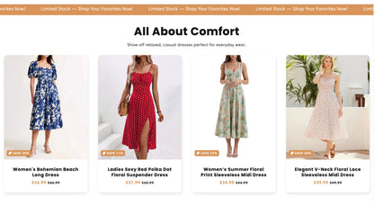 Pfirsichfarbene Wellen | Startbereiter Shop für elegante Sommerkleider und Damenbekleidung mit Premium-Thema