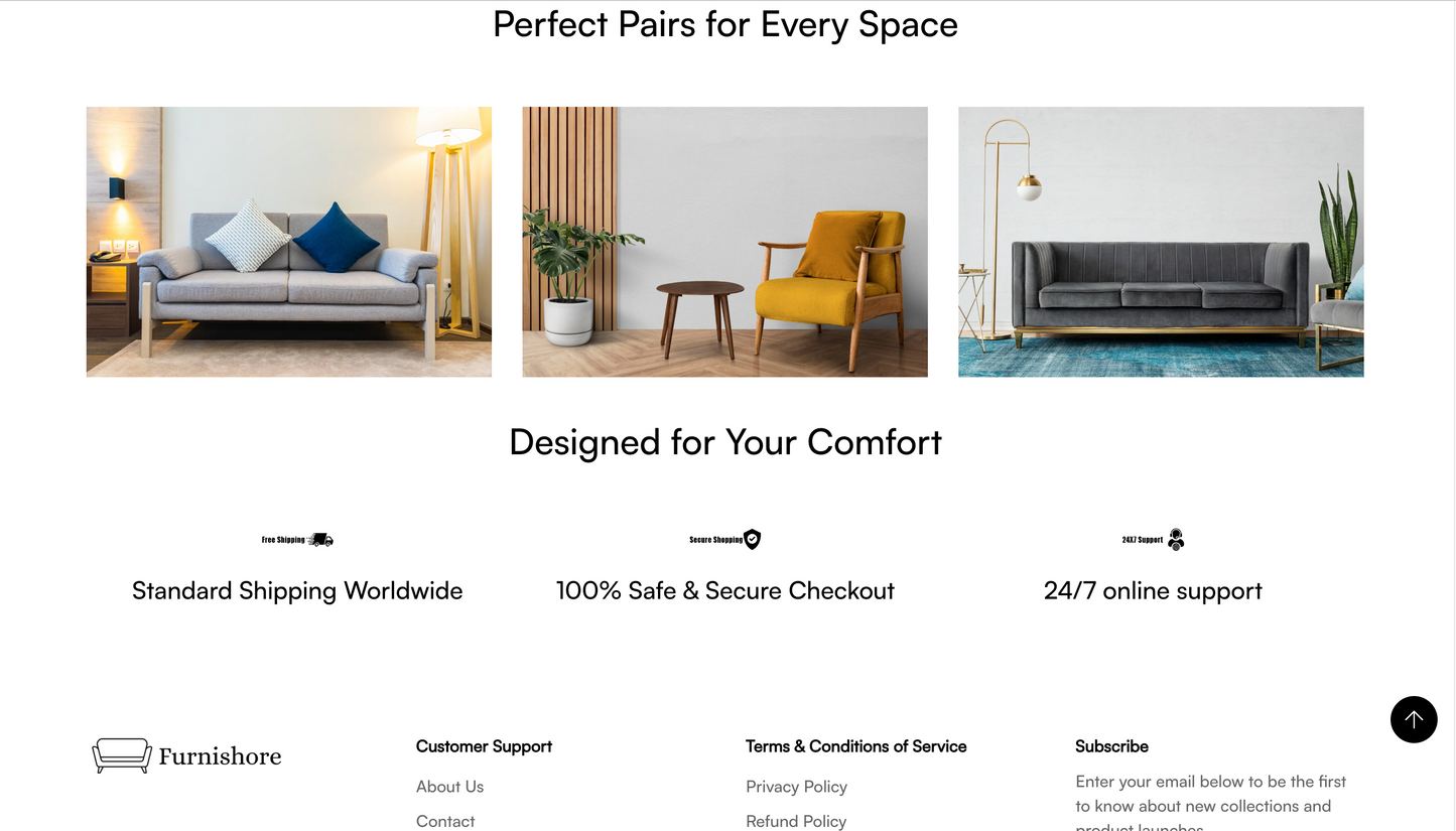 Startbereiter Sofa- und Couch-E-Commerce-Shop | Furnishore (Standarddesign | Wohnzimmer- und Gartenmöbel)