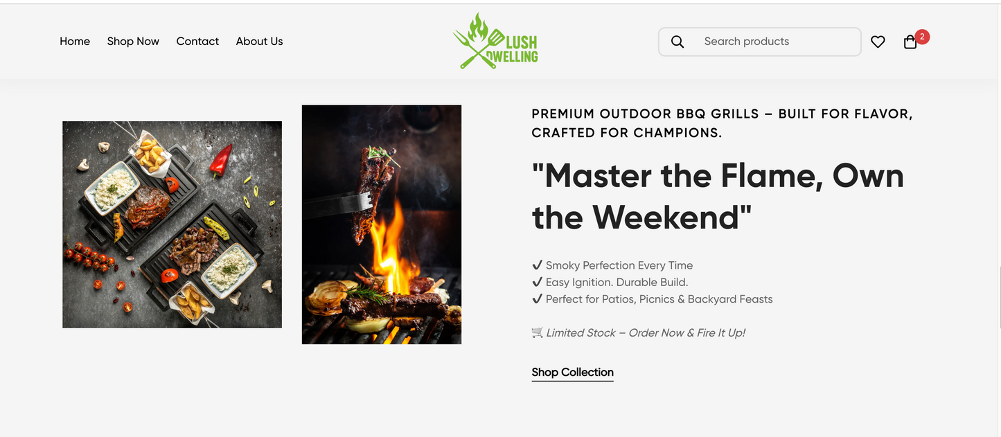 Standardthema – Startbereiter Shopify-Shop für Nischen-Grill- und Kochgeschirr für Haus, Garten und Outdoor | Lush Dwelling