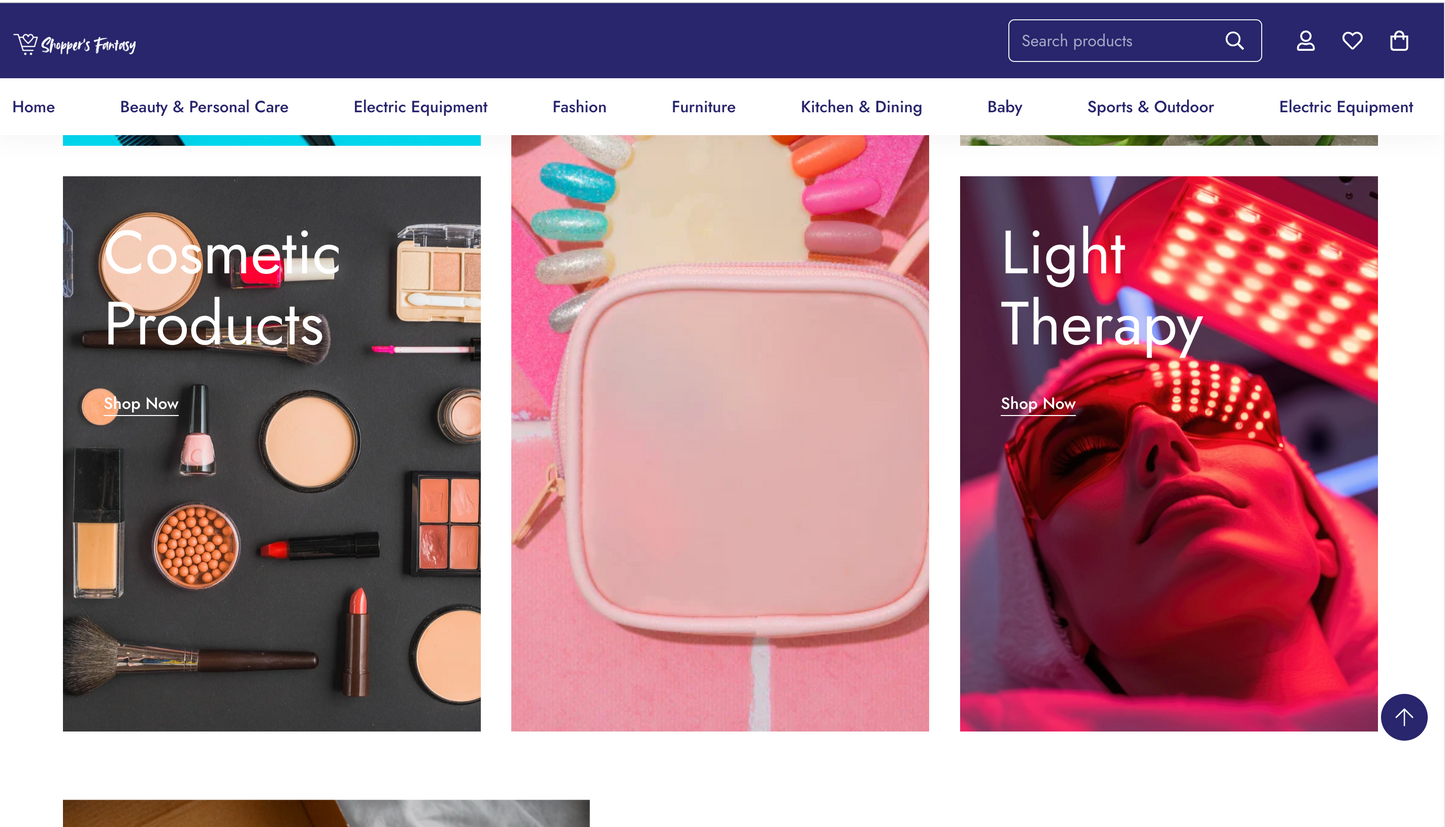 Shoppers Fantasy | Startbereiter Shopify-Shop mit mehreren Produkten | Standarddesign | Shop für allgemeine Produkte