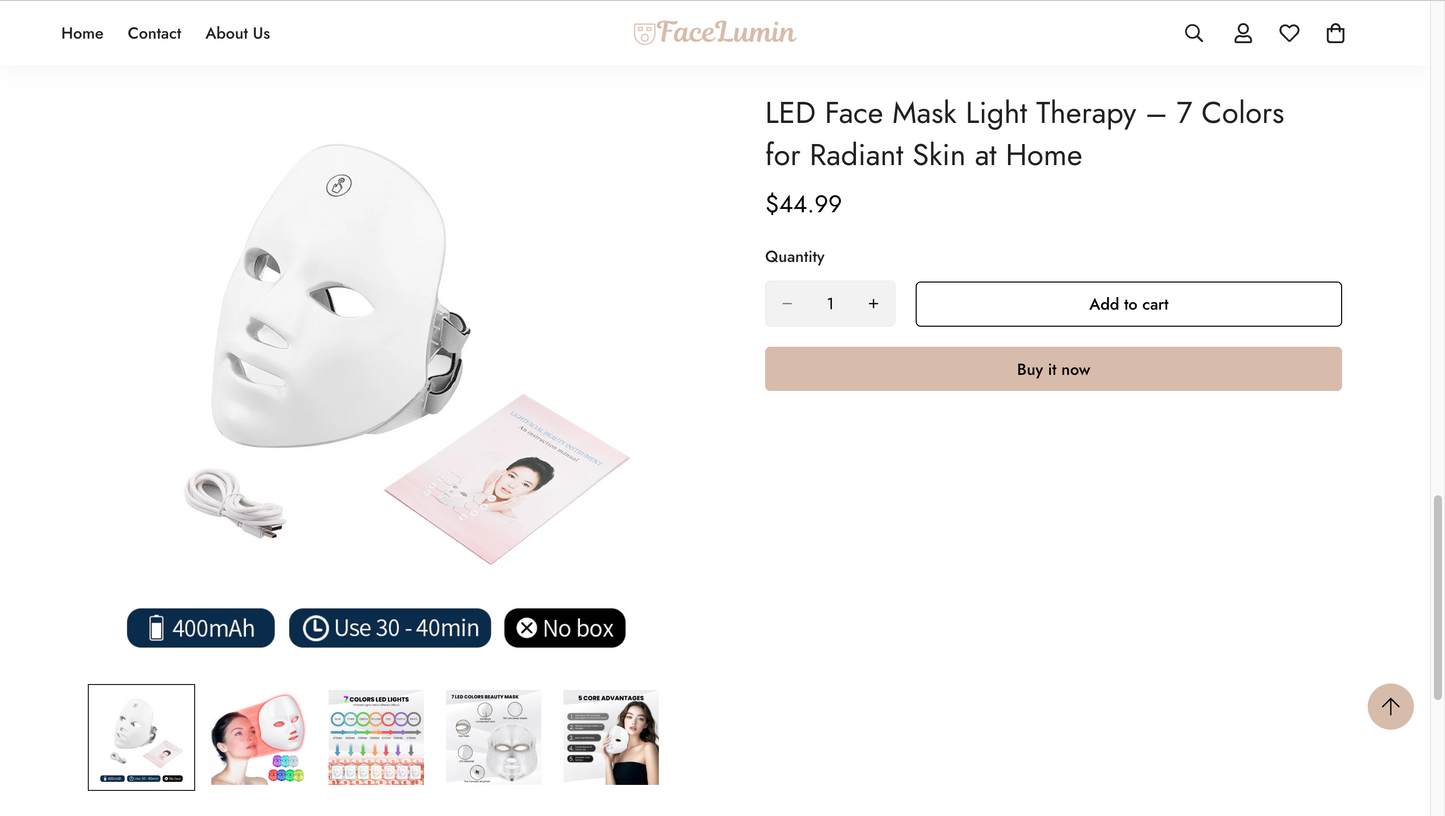 FaceLumin | Ready-to-Launch Red Light Therapy Single Product Store