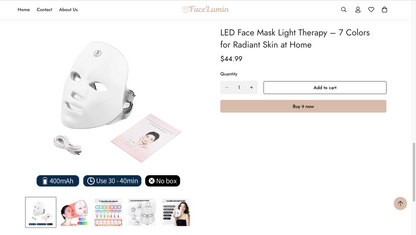 FaceLumin | Ready-to-Launch Red Light Therapy Single Product Store