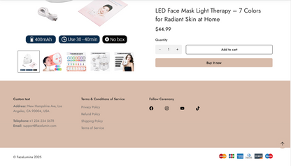 FaceLumin | Ready-to-Launch Red Light Therapy Single Product Store