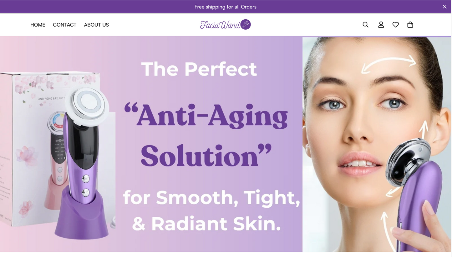 Facia Wand | Ready-to-Launch Beauty Tool Single Product Store