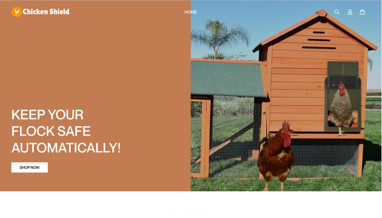Chicken Shield | Ready-to-Launch Single Product Store for Automatic Chicken Coop Door