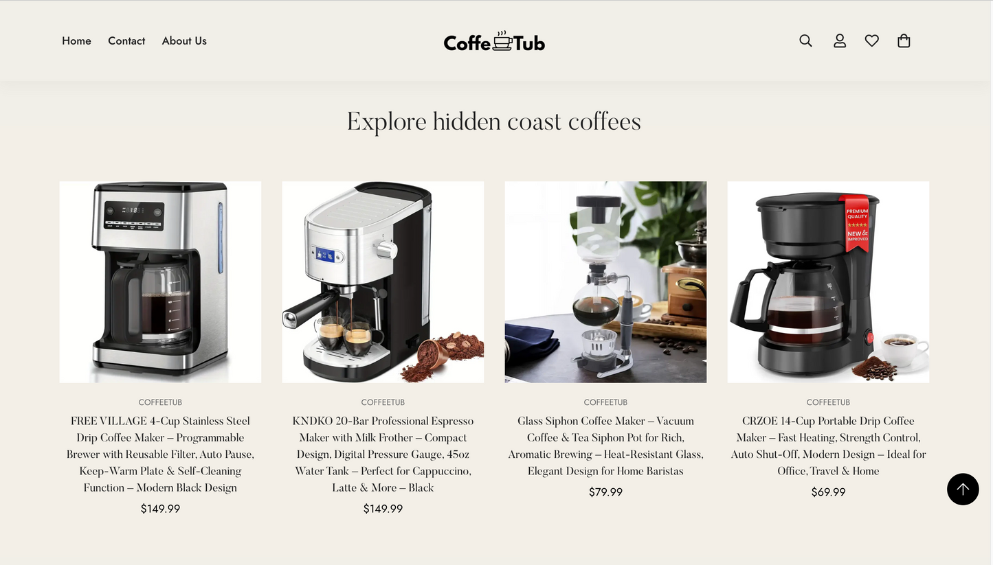 Coffee Tub | Ready-to-Launch Shopify Store for Coffee Makers