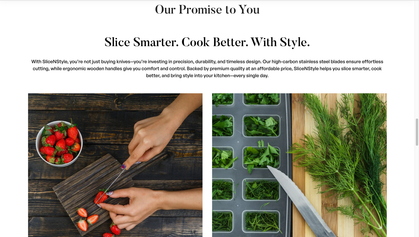 SliceNStyle | Ready-to-Launch Shopify Store for Kitchenware/ Knife Set