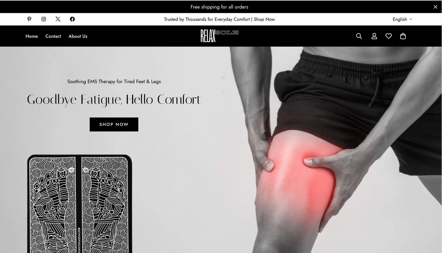 RelaxSole | Ready-to-Launch Single Product Store for EMS Foot Massager
