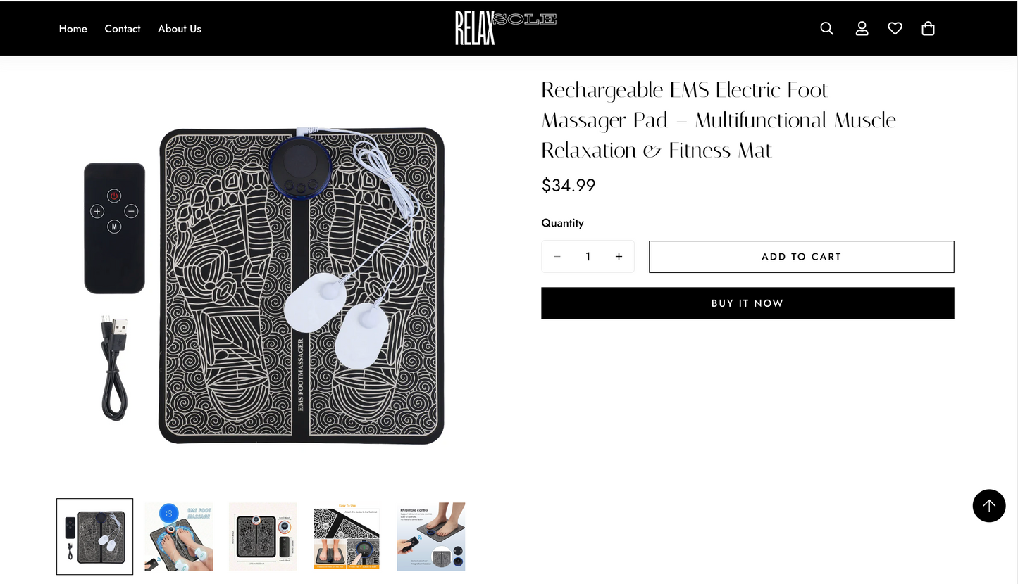 RelaxSole | Ready-to-Launch Single Product Store for EMS Foot Massager