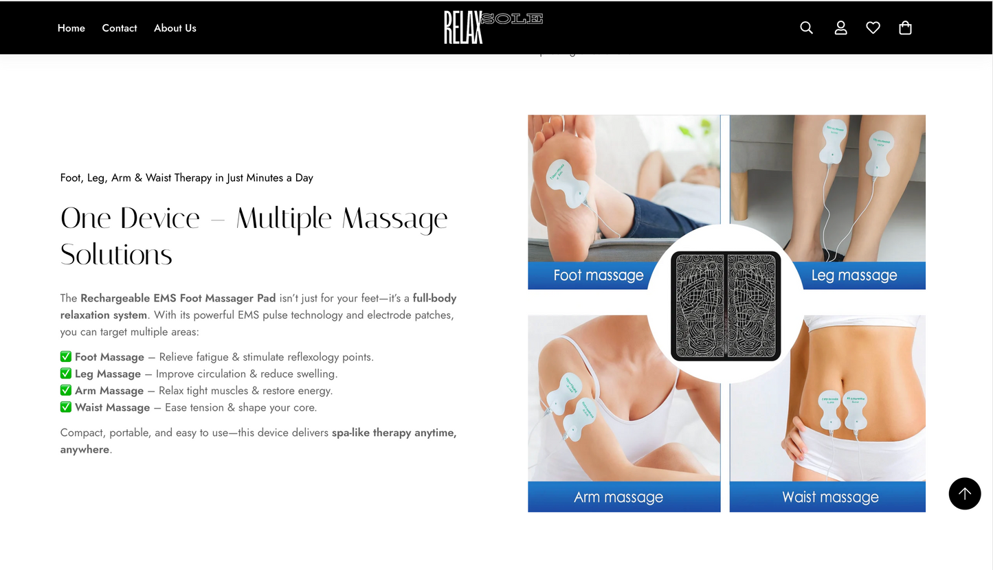 RelaxSole | Ready-to-Launch Single Product Store for EMS Foot Massager