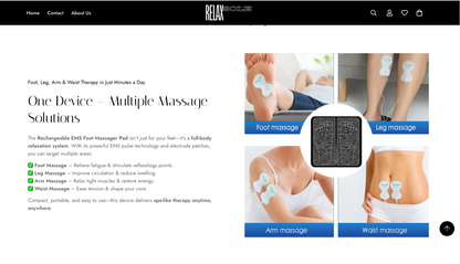 RelaxSole | Ready-to-Launch Single Product Store for EMS Foot Massager