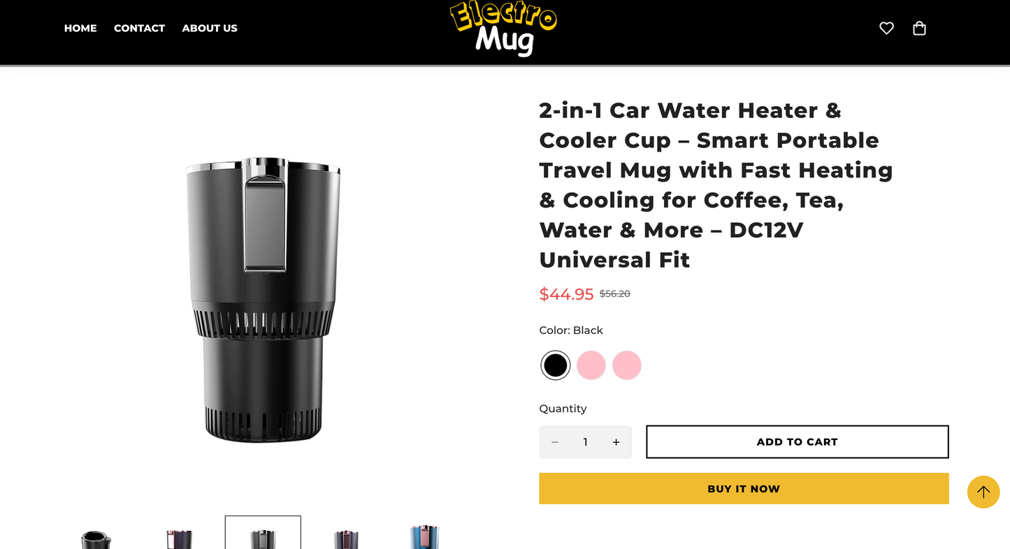 Electro Mug | Ready-to-Launch Shopify Store for 2-in 1 Heating & Cooling Cup Holder