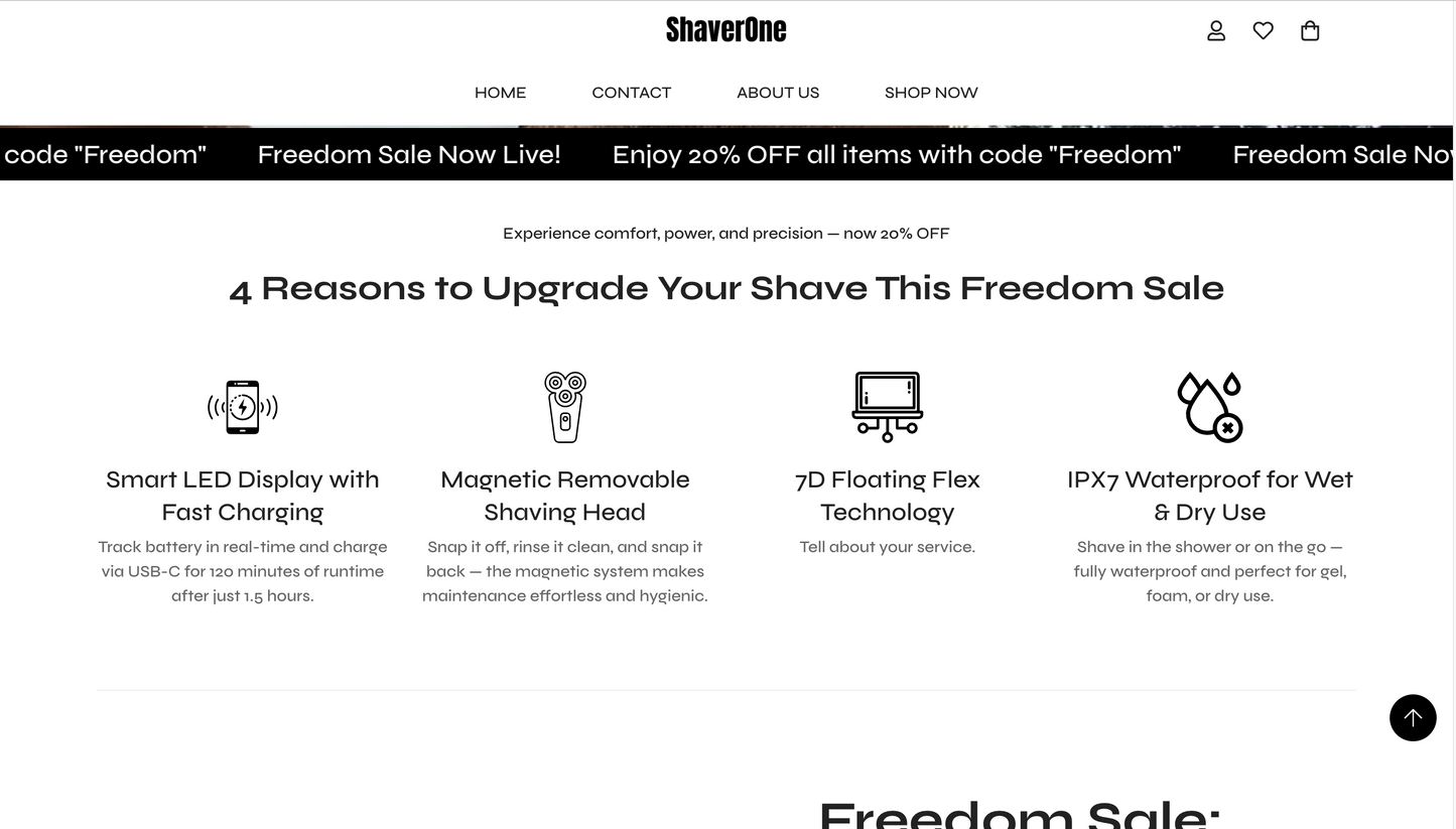 ShaverOne | Ready-to-Launch Head Shaver Single Product Store
