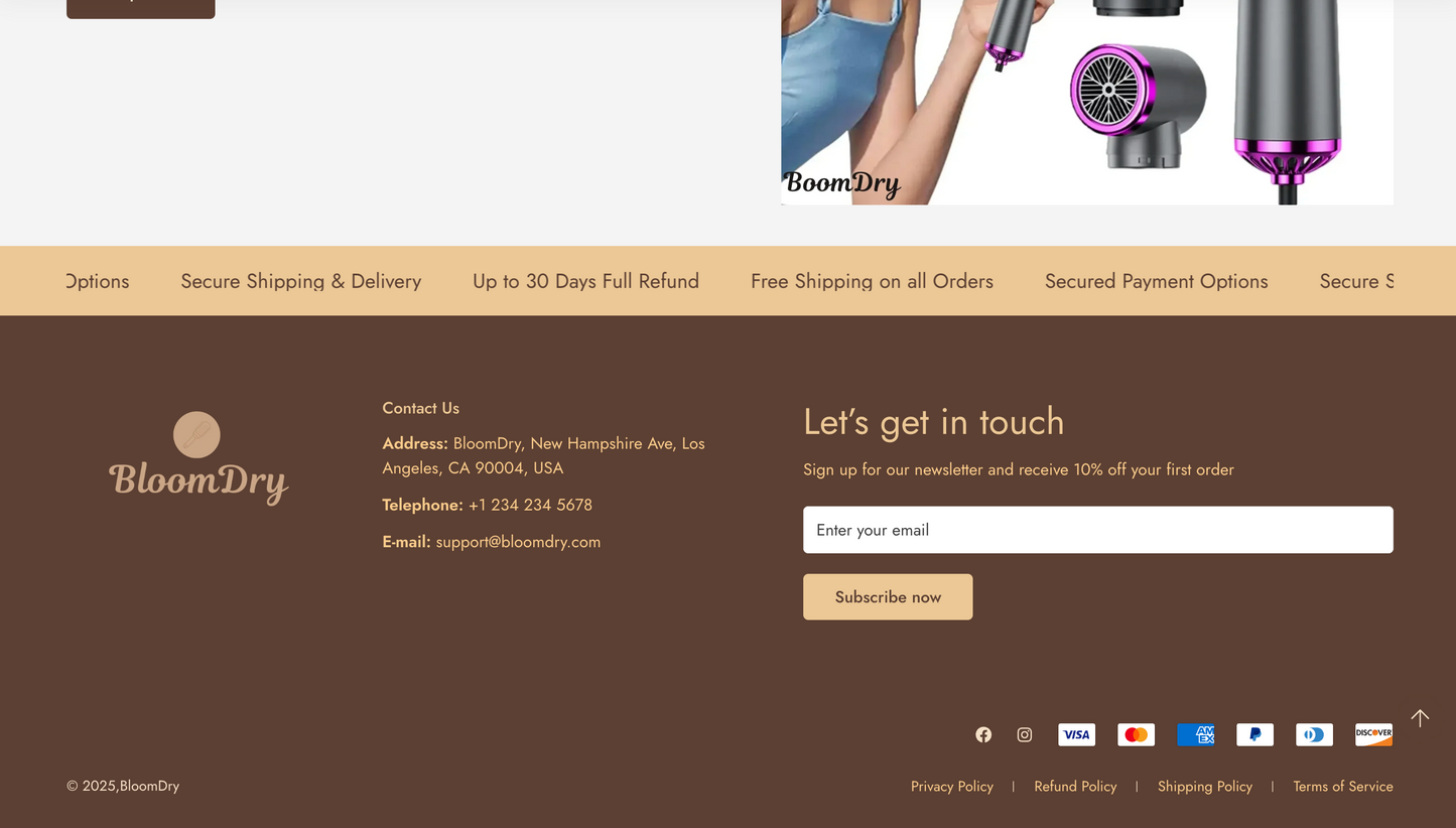 BloomDry | Ready-to-Launch Beauty Tool Single Product Store
